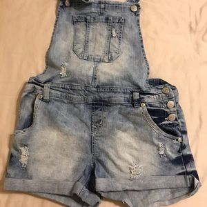 Light wash Jean Overalls